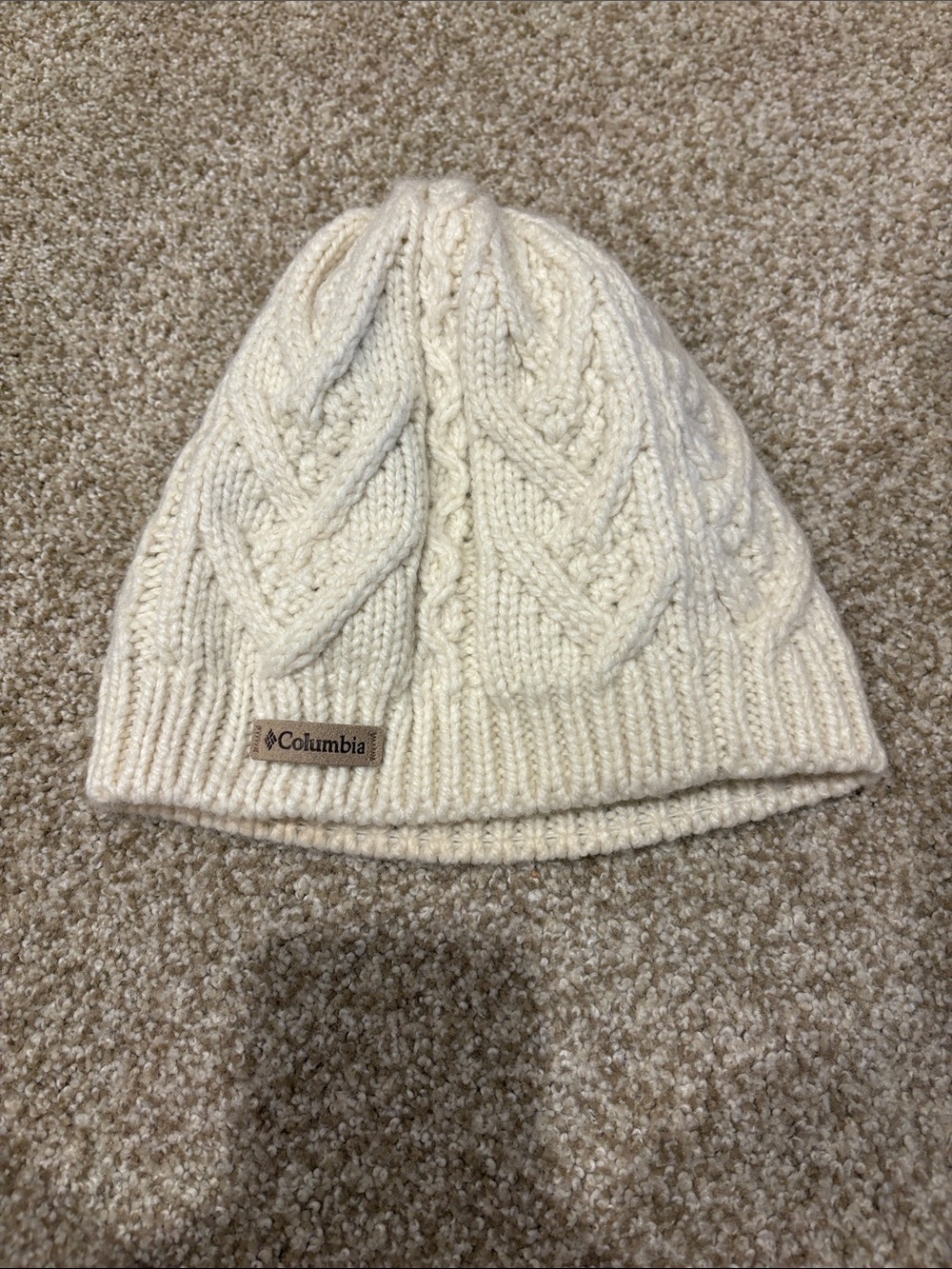 Columbia Ivory Cable Knit Kids Hat